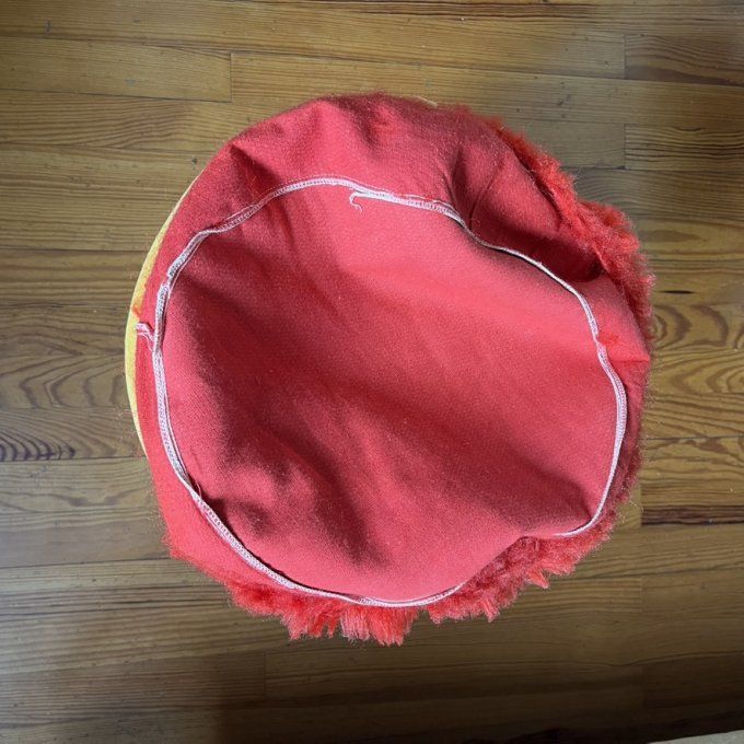 Pouf, tabouret moumoute vintage