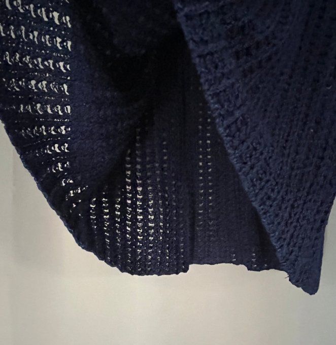 PULL/HAUT Maille Fine VINTAGE Bleu Marine CHACOK Style Cloche. Taille L – Made In France