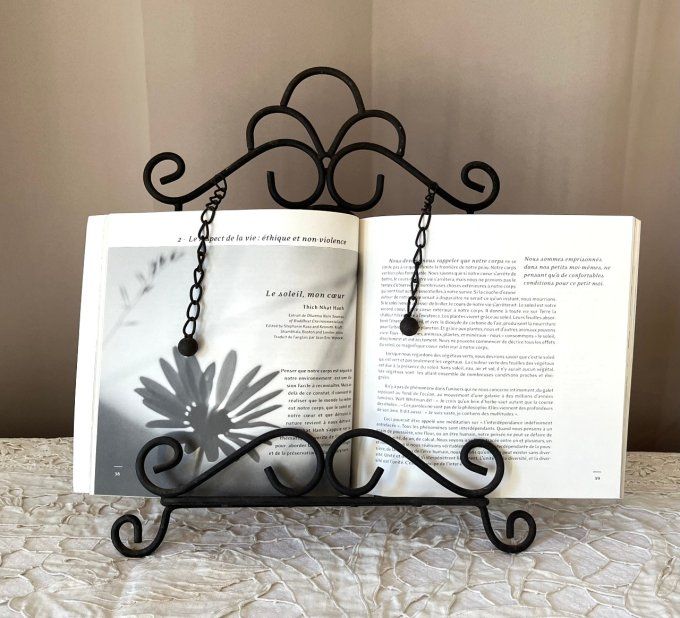 Pupitre repose-livre pliable en fer forgé, porte-recette, chevalet d'exposition