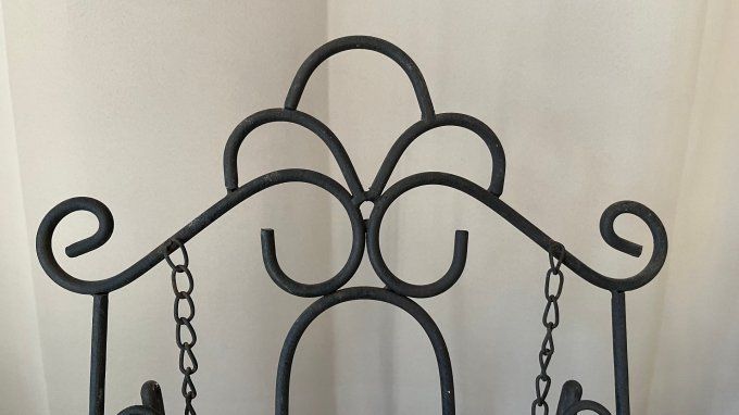 Pupitre repose-livre pliable en fer forgé, porte-recette vintage