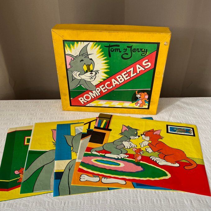 Puzzle, Cubes vintage, Tom and Jerry, exclusivité Juguetes Borras, 1959 ©LOEW'S INC