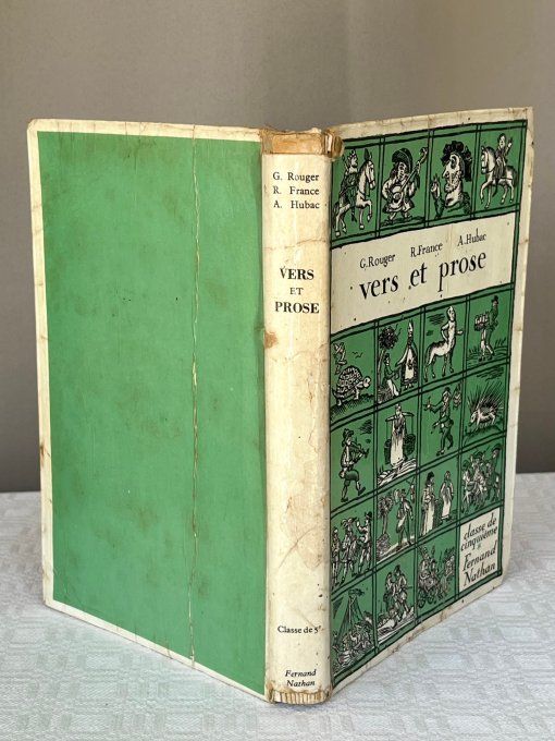 Rare ! Ancien manuel scolaire "Vers et prose" – Classe de 5e – Éd. Fernand Nathan – 1958