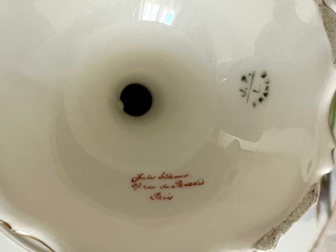 Rare ! Compotier ancien en porcelaine de Limoges - Jean Pouyat - Maison Jules Étienne Paris