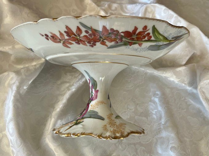 Rare ! Compotier ancien en porcelaine de Limoges - Jean Pouyat - Maison Jules Étienne Paris