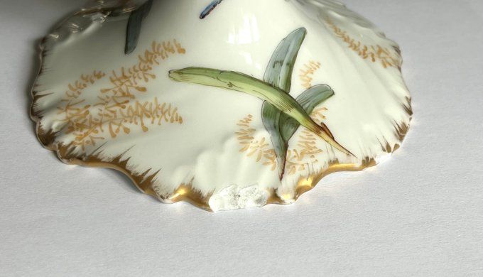 Rare ! Compotier ancien en porcelaine de Limoges - Jean Pouyat - Maison Jules Étienne Paris