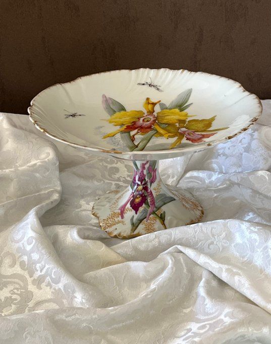 Rare ! Compotier ancien en porcelaine de Limoges - Jean Pouyat - Maison Jules Étienne Paris