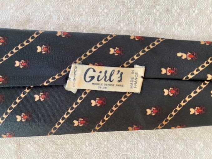 Rare ! Cravate vintage Girl's, érotique, avec photo de femme nue dedans