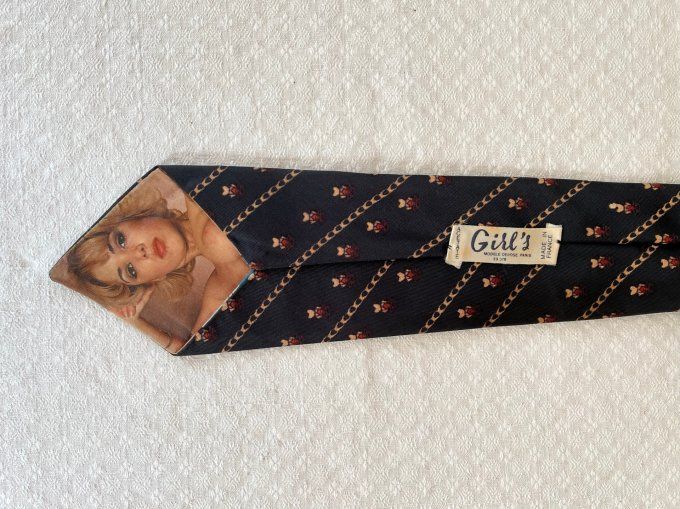 Rare ! Cravate vintage Girl's, érotique, avec photo de femme nue dedans