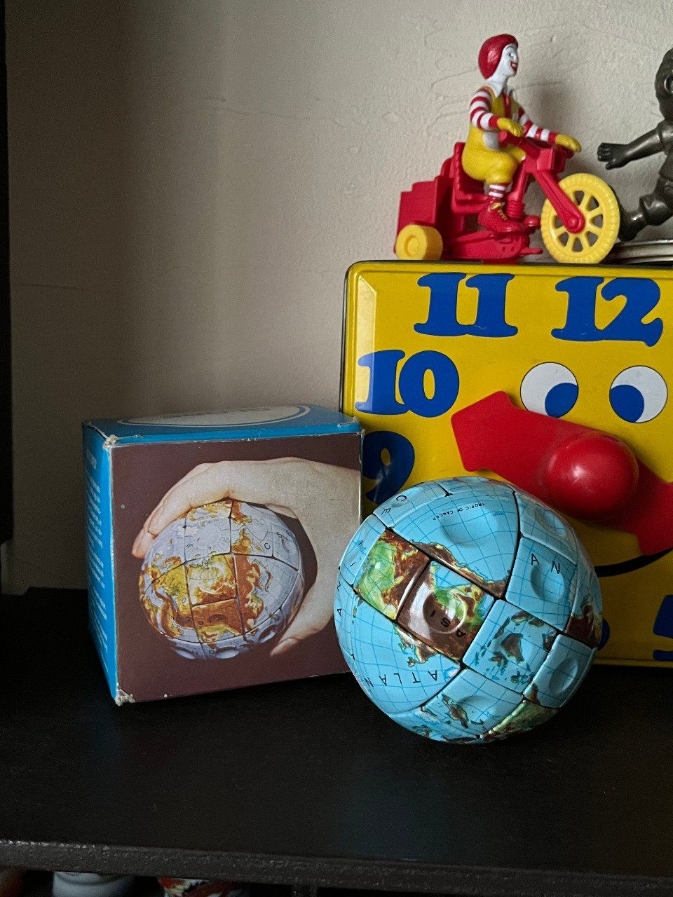 Rare ! Globe magique avec sa boite,  jeu de logique de type Rubik's cube, Vintage
