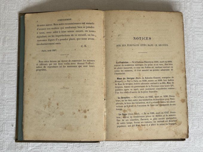 Rare ! Livre scolaire ancien, Lectures choisies de Français moderne, Charles Bigot, Hachette 1894