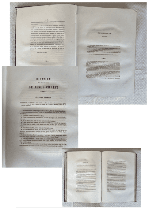 RARE, Très vieux livre, Histoire de la vie et des paroles de N.-S. Jésus Christ, 1873