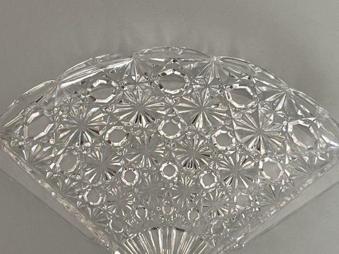 Ravier, vide poche en verre pressé en forme d'éventail, marque Avon, vintage