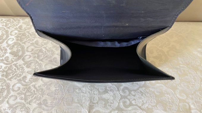 Sac à main vintage des années 60 bleu marine