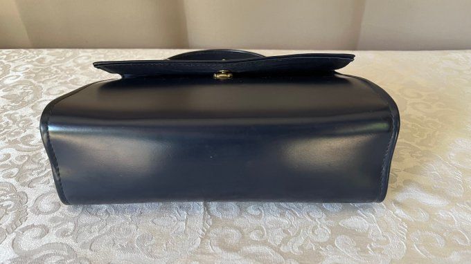 Sac à main vintage des années 60 bleu marine