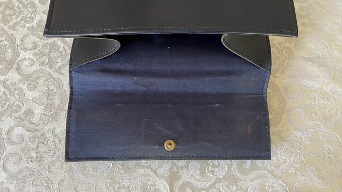 Sac à main vintage des années 60 bleu marine