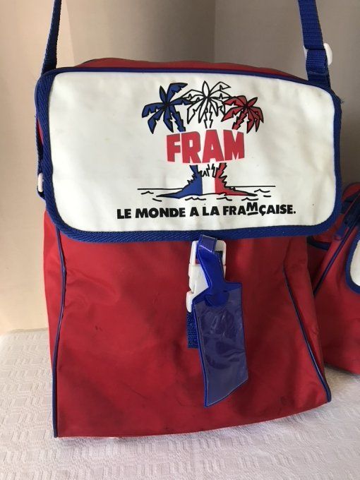 Sac de voyage Fram, avec rabat, Années 80, Modèle rare !