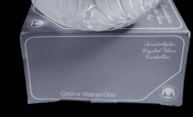 Saladier, coupe à fruits représentant des cygnes, cristal Walther Glass