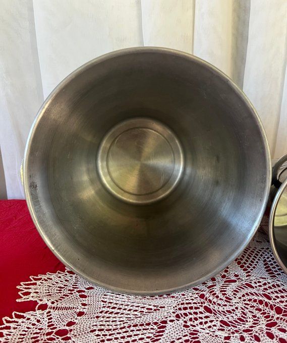 Seau à champagne et seau à glace, duo assorti, Guy Degrenne