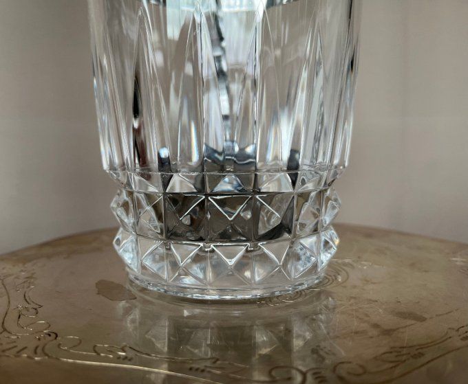Seau à glace, cristal d'Arques avec sa cuillière à glaçons Fabiora, Vintage