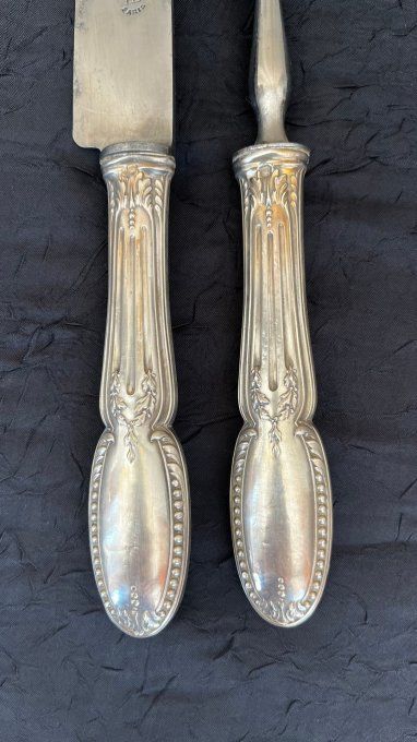 Service à gigot ancien - Style Louis XVI - Boîte d'origine - Argenterie Paris début XXe