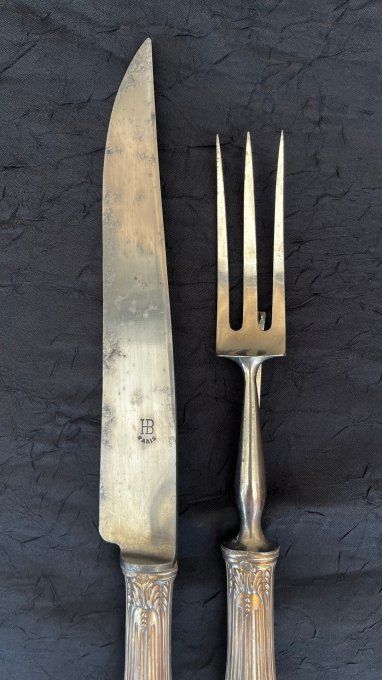 Service à gigot ancien - Style Louis XVI - Boîte d'origine - Argenterie Paris début XXe