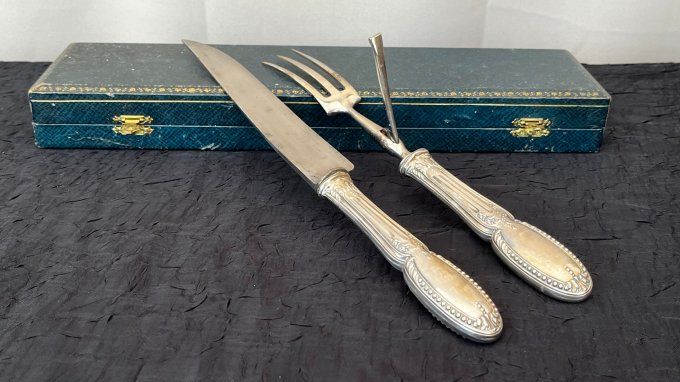 Service à gigot ancien - Style Louis XVI - Boîte d'origine - Argenterie Paris début XXe