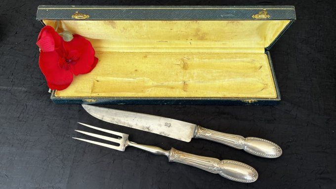 Service à gigot ancien - Style Louis XVI - Boîte d'origine - Argenterie Paris début XXe