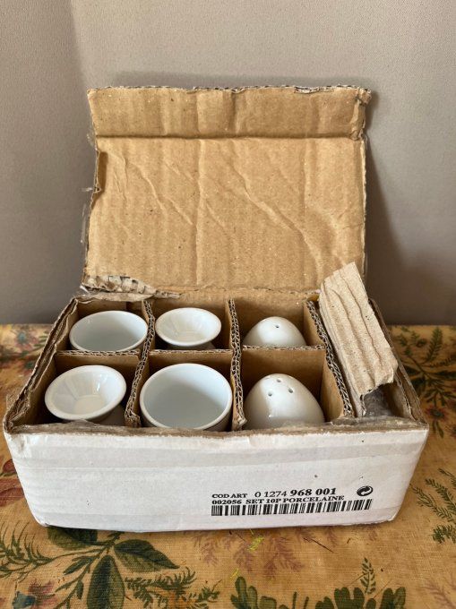 Service à œufs à la coque 10 pièces en porcelaine – Neuf