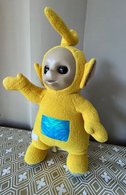 SOUVENIR ANNÉES 90 ! Grande Peluche Télétubbies Laa-Laa, yeux dormeurs, 37 cm