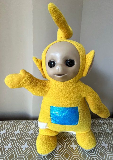 SOUVENIR ANNÉES 90 ! Grande Peluche Télétubbies Laa-Laa, yeux dormeurs, 37 cm