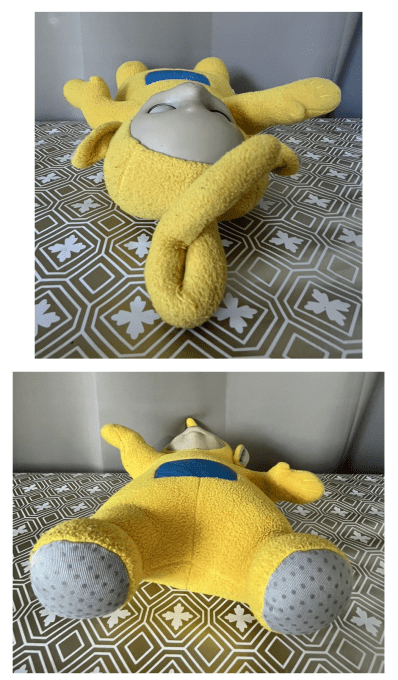 SOUVENIR ANNÉES 90 ! Grande Peluche Télétubbies Laa-Laa, yeux dormeurs, 37 cm