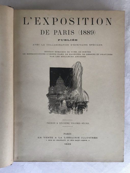 Splendide livre ancien sur L'exposition universelle de Paris, 1889