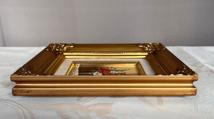 Tableau, Bouquet Champêtre en Relief - Huile sur Toile Signée Renard.