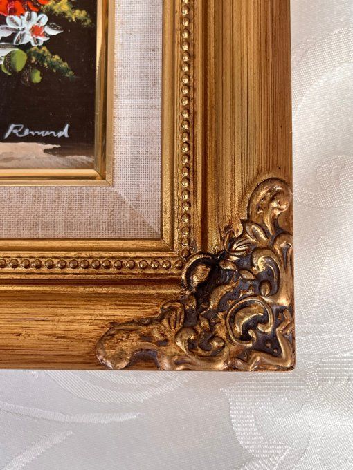 Tableau, Bouquet Champêtre en Relief - Huile sur Toile Signée Renard.