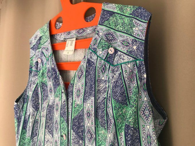 Tablier, blouse vintage, en coton, taille 48