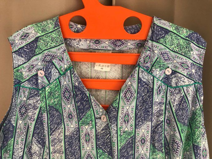 Tablier, blouse vintage, en coton, taille 48