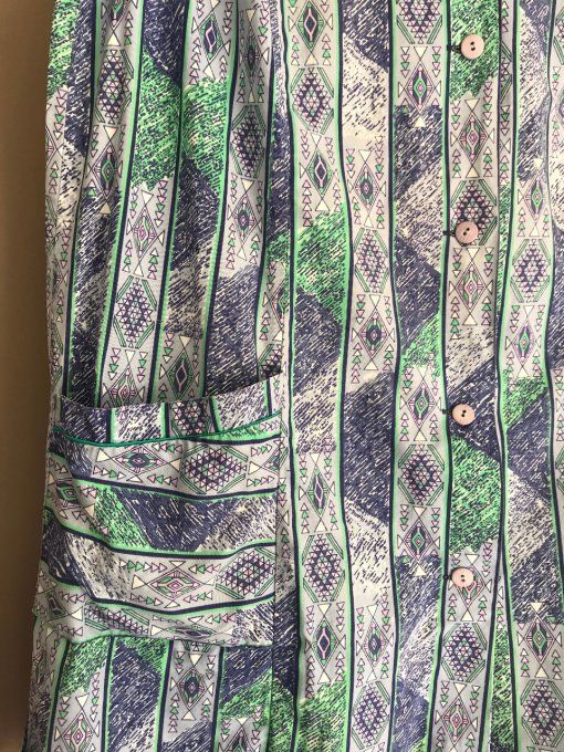 Tablier, blouse vintage, en coton, taille 48