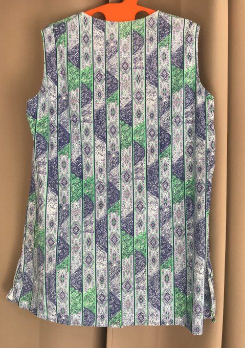 Tablier, blouse vintage, en coton, taille 48