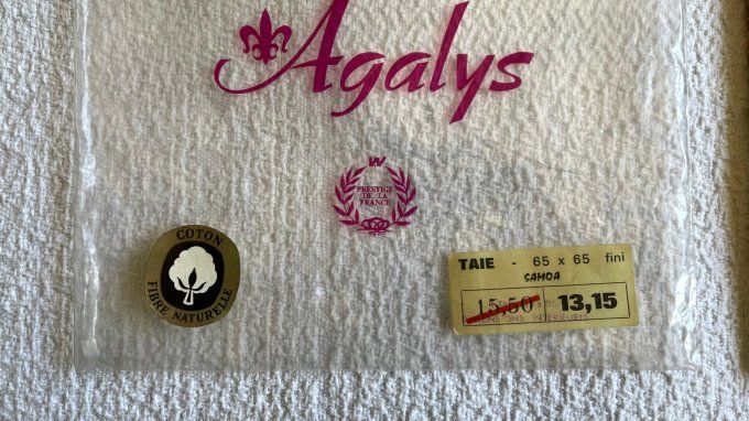 Taie d'oreiller vintage de la Marque Agalys, au motif Flower Power, typique des années 70 ! Neuve