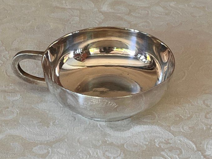 Tasse vintage en métal argenté de l'orfèvre Ercuis, Hôtel Carlton Cannes