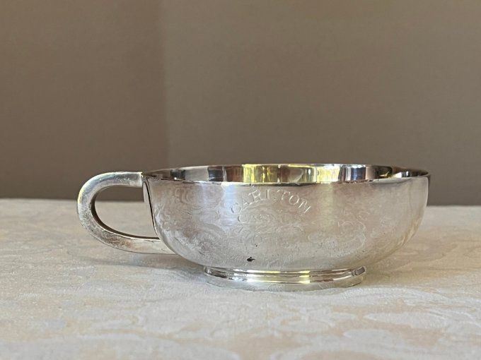 Tasse vintage en métal argenté de l'orfèvre Ercuis, Hôtel Carlton Cannes