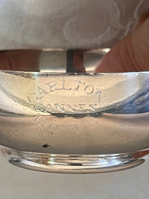 Tasse vintage en métal argenté de l'orfèvre Ercuis, Hôtel Carlton Cannes