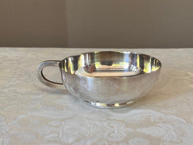 Tasse vintage en métal argenté de l'orfèvre Ercuis, Hôtel Carlton Cannes