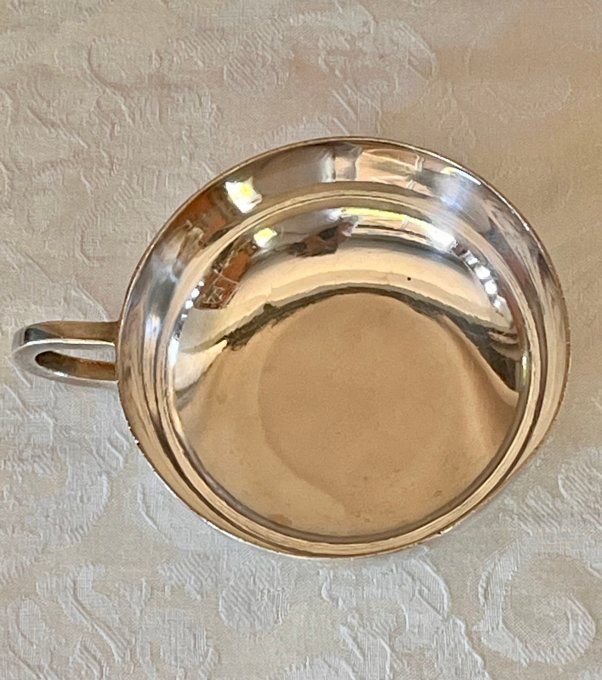 Tasse vintage en métal argenté de l'orfèvre Ercuis, Hôtel Carlton Cannes