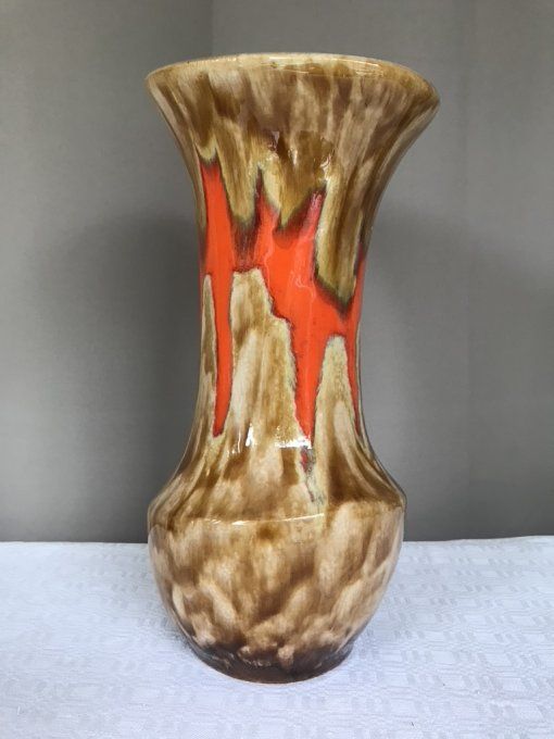 Très beau vase en céramique vintage signé Baudin