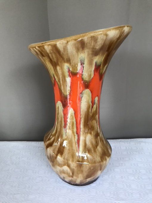 Très beau vase en céramique vintage signé Baudin