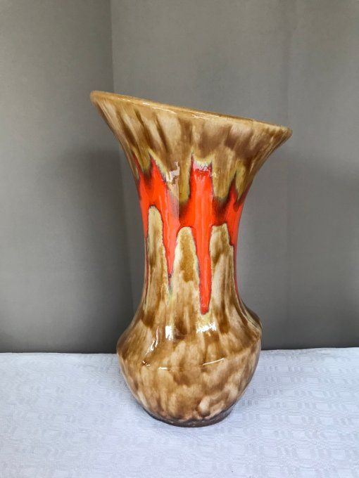 Très beau vase en céramique vintage signé Baudin