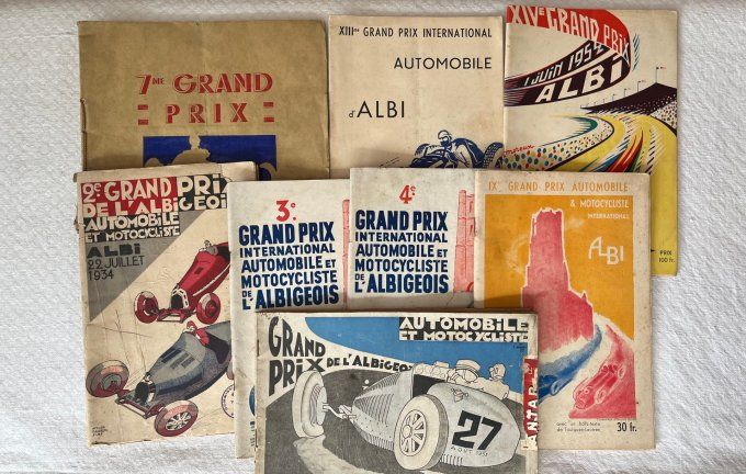 TRÈS RARE ! 8 Livrets / Programmes Officiels du Grand Prix de l'Albigeois (Automobile & Motocycliste