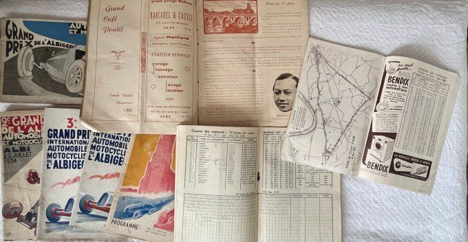 TRÈS RARE ! 8 Livrets / Programmes Officiels du Grand Prix de l'Albigeois (Automobile & Motocycliste