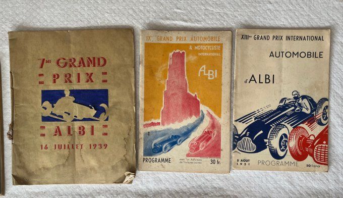 TRÈS RARE ! 8 Livrets / Programmes Officiels du Grand Prix de l'Albigeois (Automobile & Motocycliste